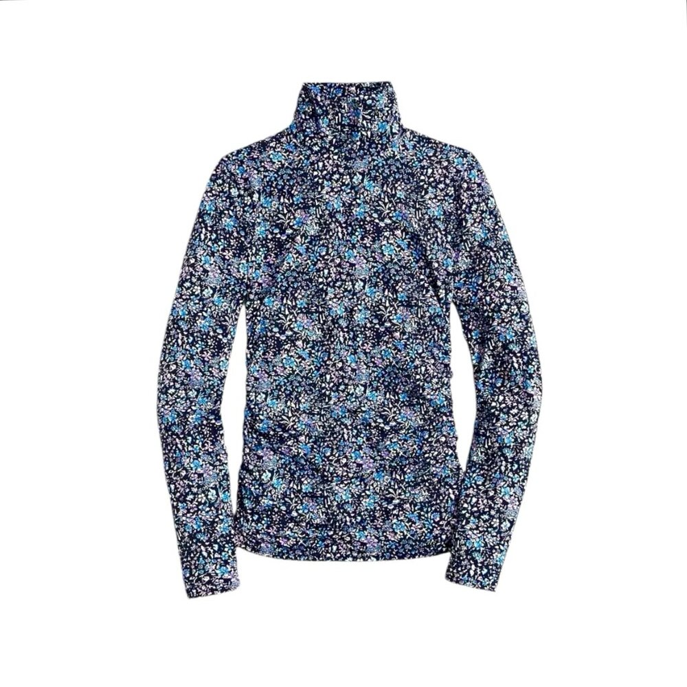 J. Crew Ruched Floral Turtleneck - Picture 2 of 7